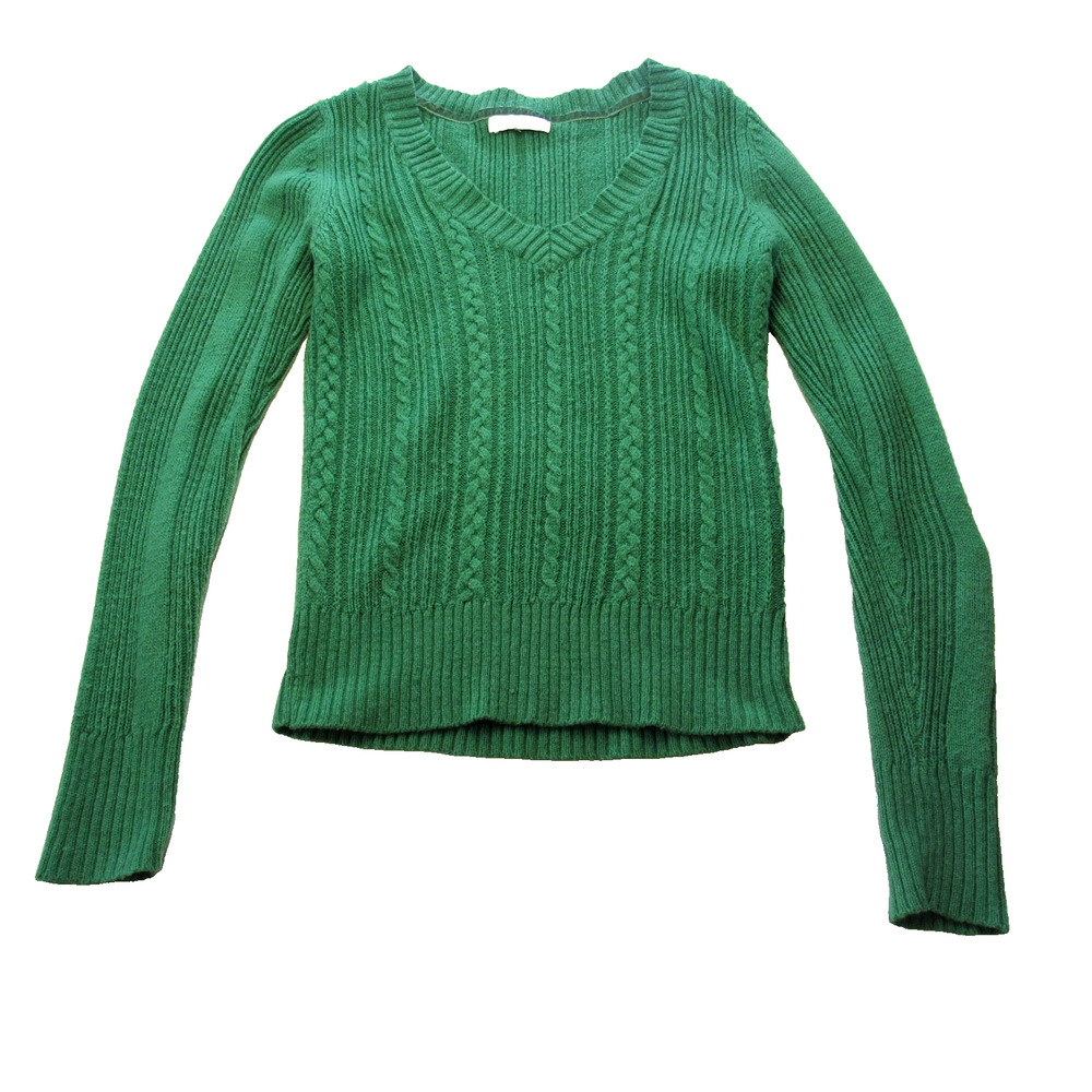 Aeropostale Womens Cable Knit Y2K Sweater Medium Twilight Bella Swan 2000s Green
